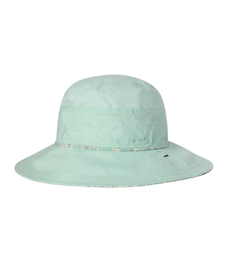 Millymook Girls Wide Brim Bucket Hat - Mint Green Vintage Pattern - Liliana